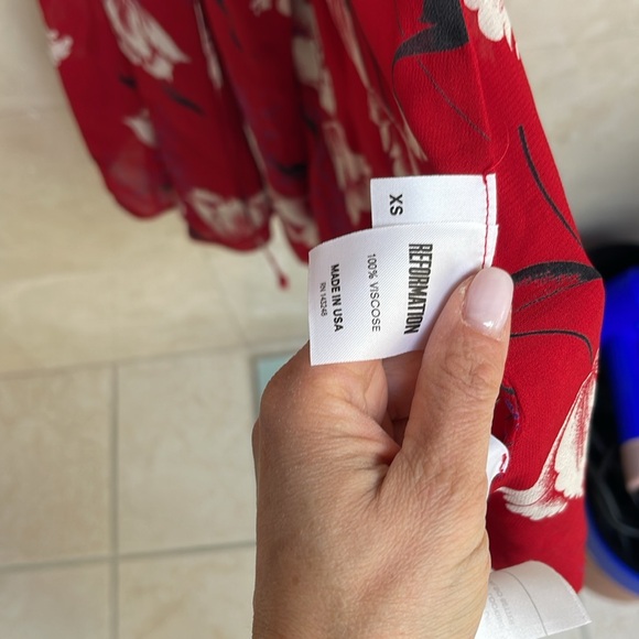 Reformation red Ashley Shoshana dress - Picture 4 of 4